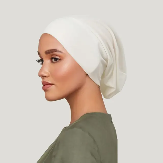 Solid Color Breathable Casual Women Brimless Beanie Hat in Polyester Material