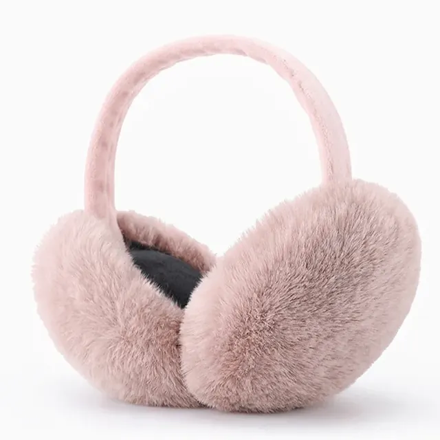 Cute Plush Solid Color Winter Earmuffs for Women Unisex Windproof Warm Ear Covers