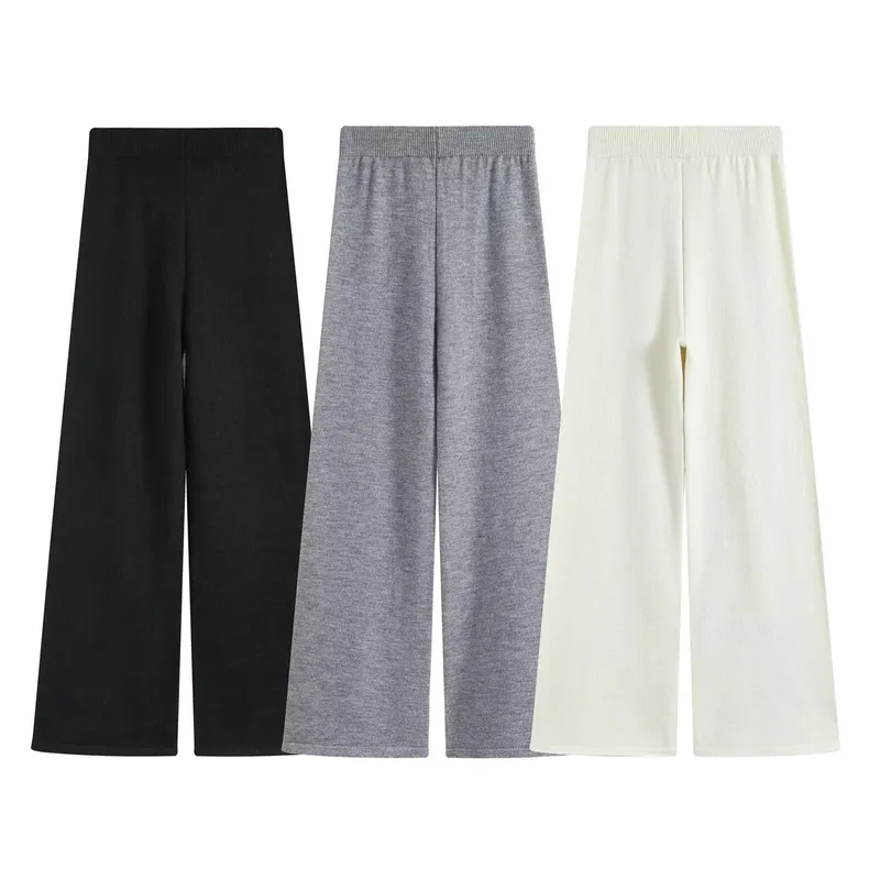 Streetwear Pant Co-ord Set in Knit Fabric with Belt, featuring V Neck and Long Sleeve, Full Length Pants with Stretchy Fit