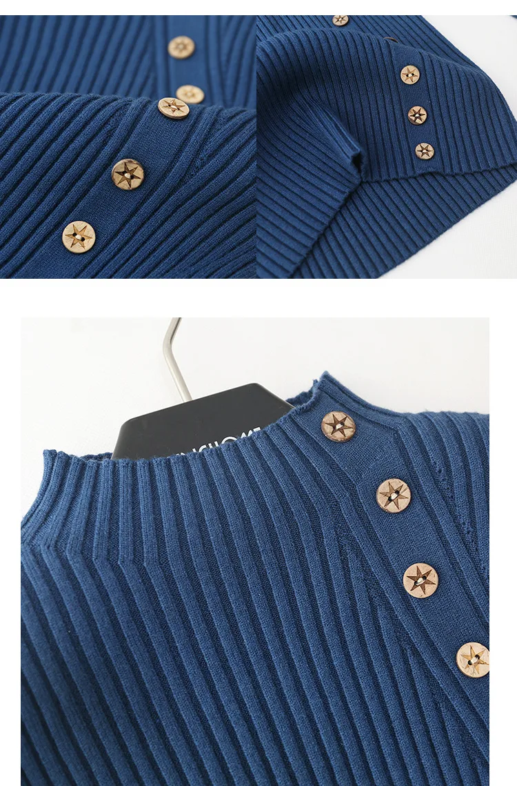 Solid Color Long Sleeve Viscose Pullover Sweater for Women