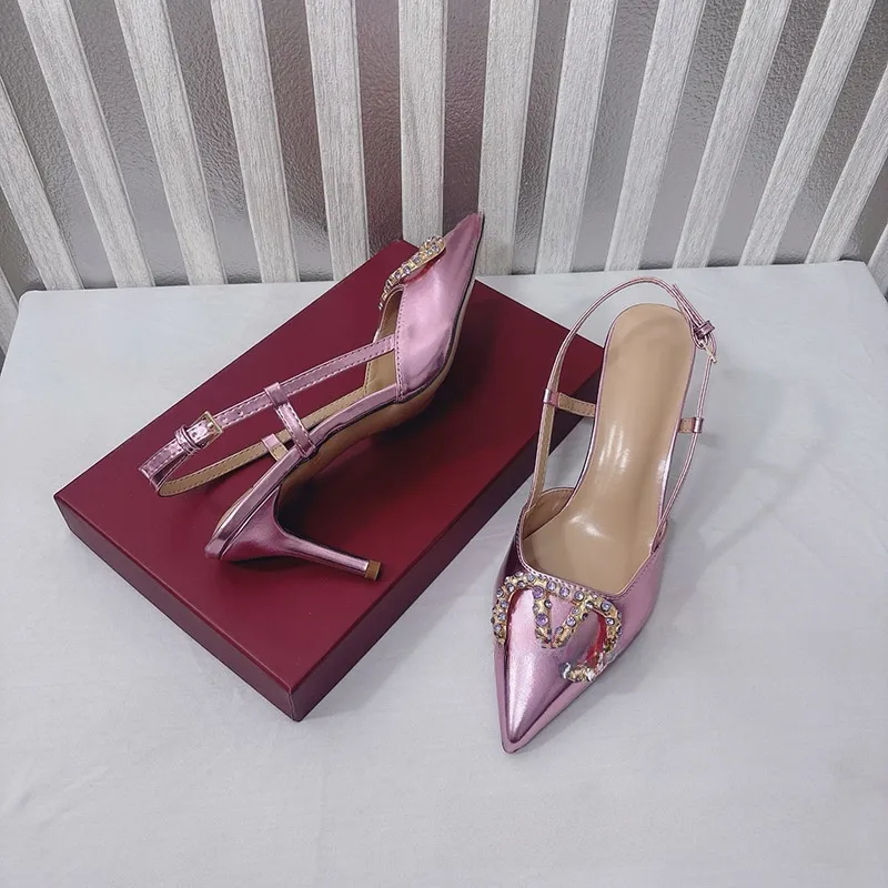 Women’s High Heel Sandals with Genuine Leather Upper, Rubber Sole, and Stiletto Heel for Spring and Summer