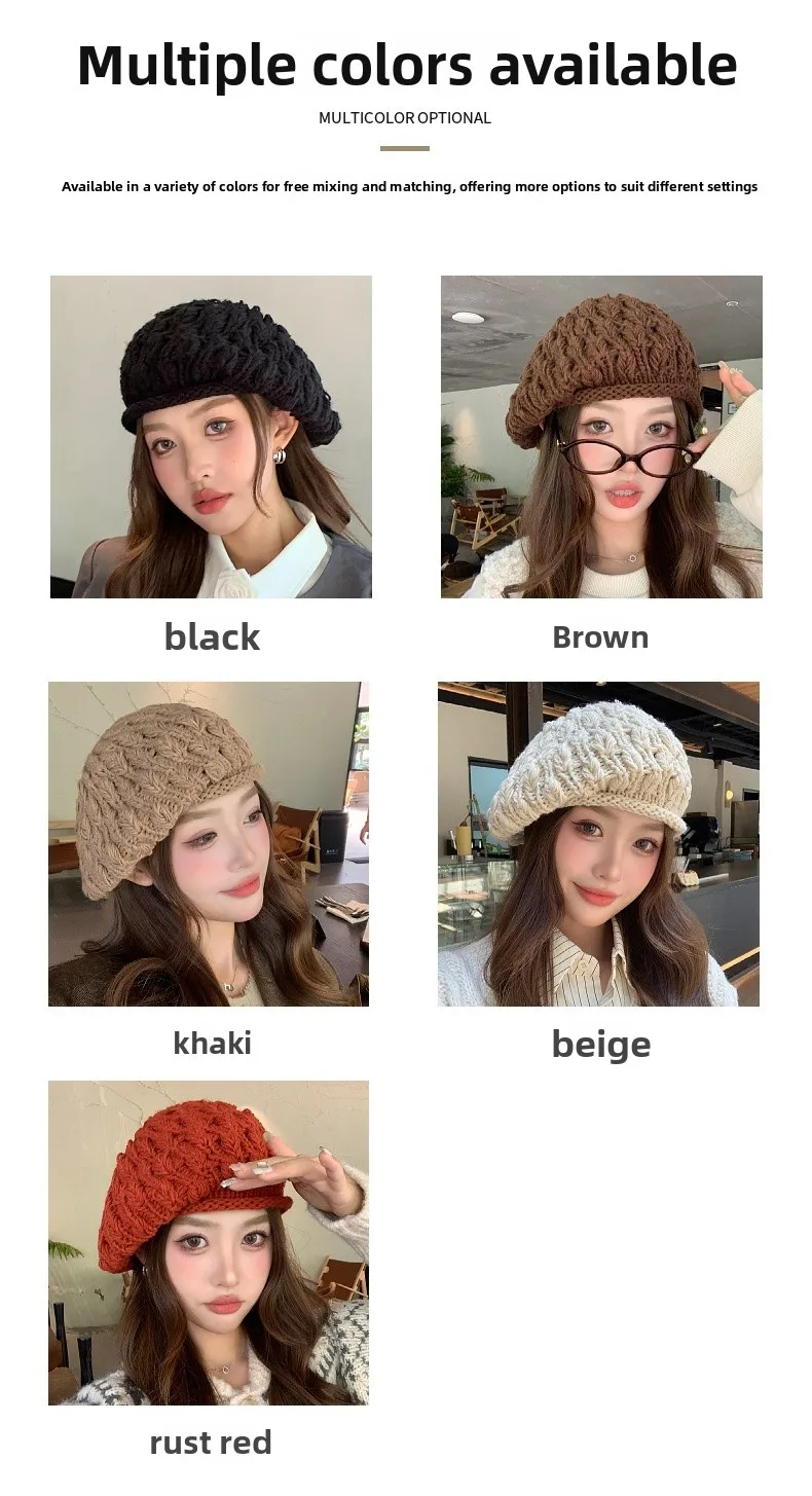 New Style Solid Color Warm Women’s Brimless Beret Hat in Polyester with Braid Craftsmanship