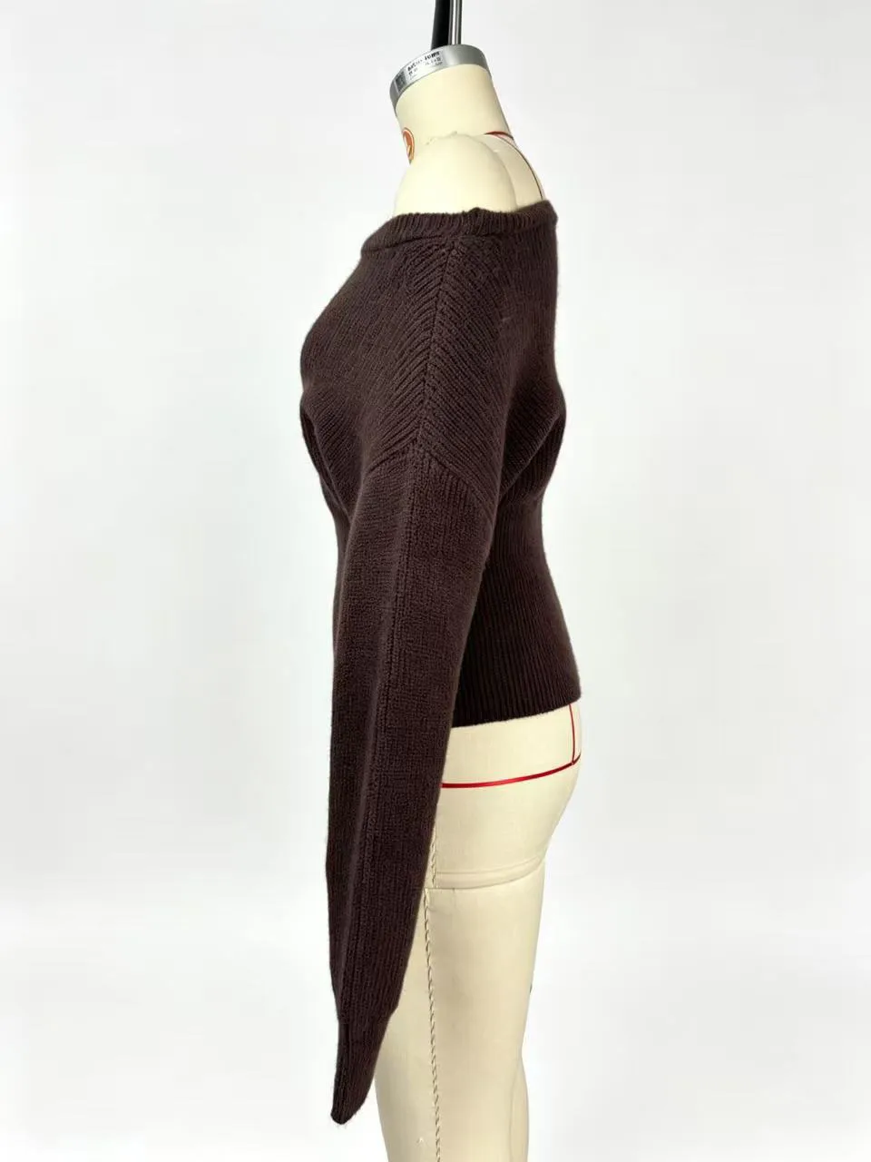 Sexy Solid Color Knit Sweater with Long Sleeve Featuring Braid Detail