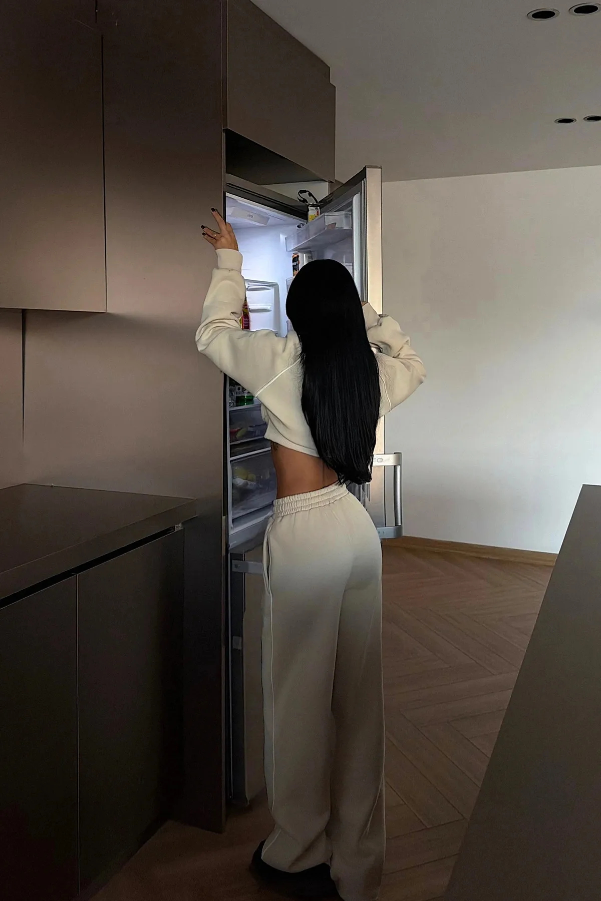 Casual Sweatshirt & Hoodie Co-ord Set with Patchwork, Polyester Sweatpants Featuring Lines Pattern in 2 Pieces Set with Round Neck