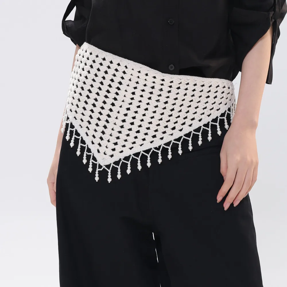 Plaid Cotton Skirt with Belt Featuring Irregular Skirt Design for Spring and Summer