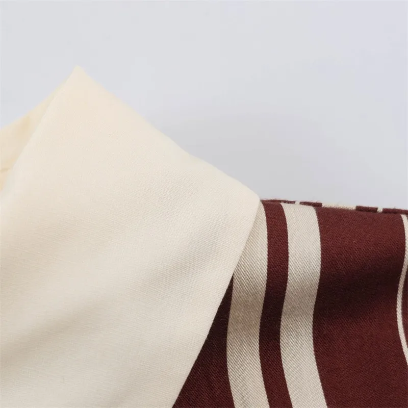 Casual Stripe Regular Dress with Long Sleeve and Shirt Collar, made of Polyester fabric