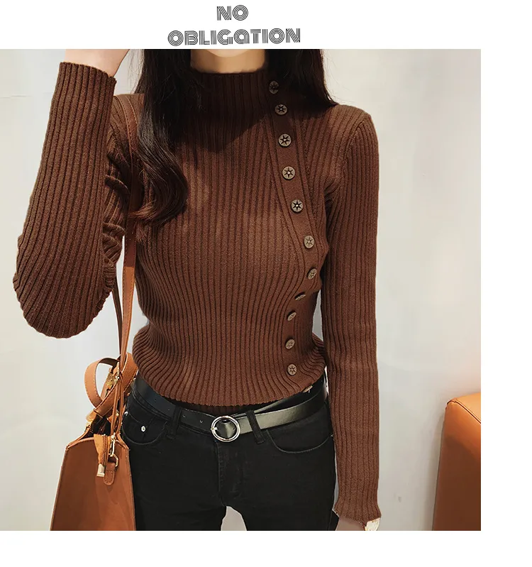 Solid Color Long Sleeve Viscose Pullover Sweater for Women