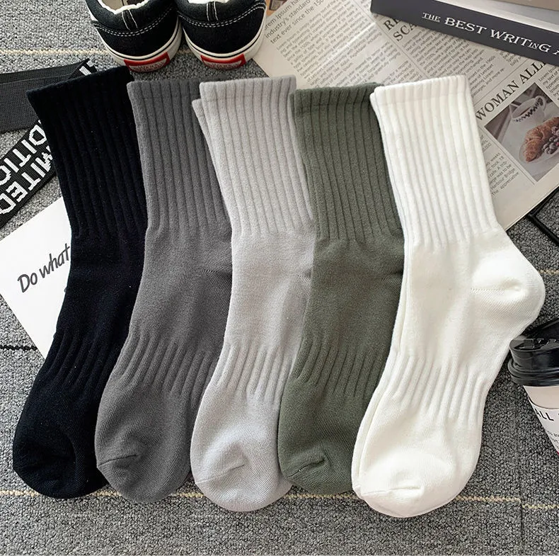 Zhuji socks men's winter men's stockings black and white autumn and winter stockings deodorant sweat-absorbent breathable sports fashionable socks