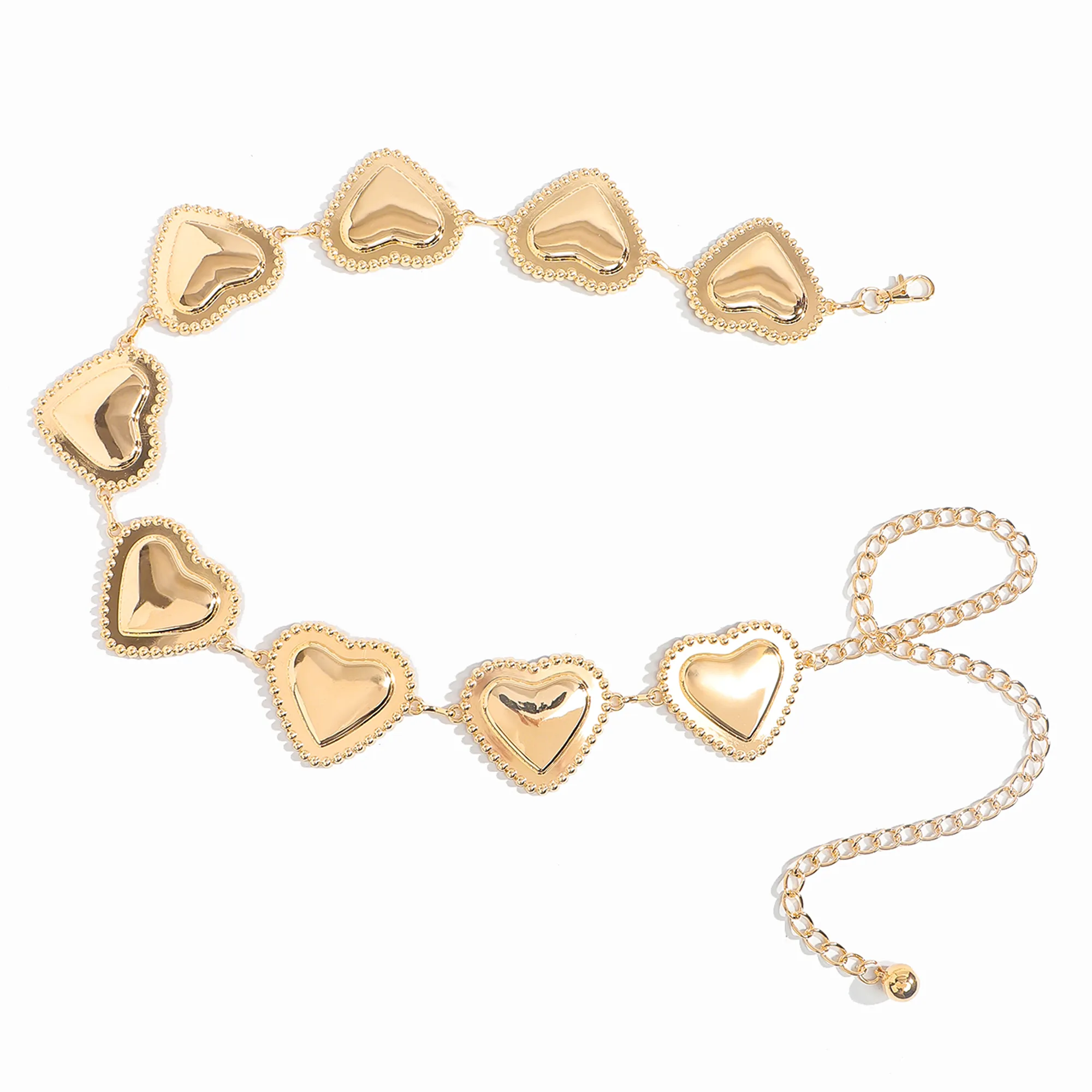 Elegant Bohemian Women's Waist Chain Belt with Red Heart Buckle