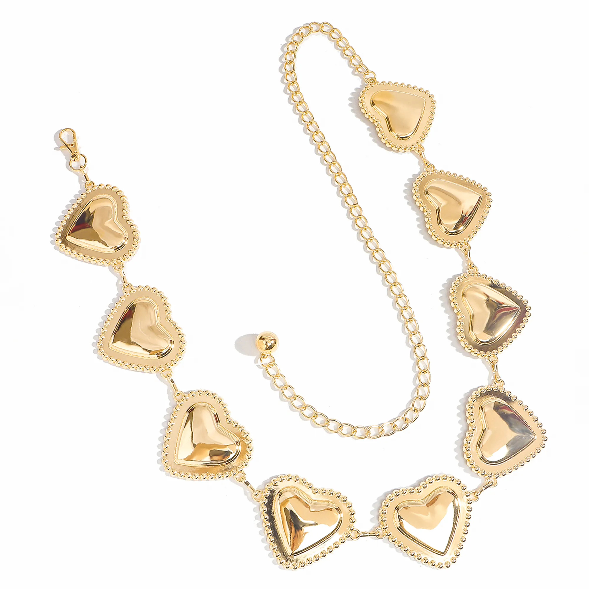 Elegant Bohemian Women's Waist Chain Belt with Red Heart Buckle