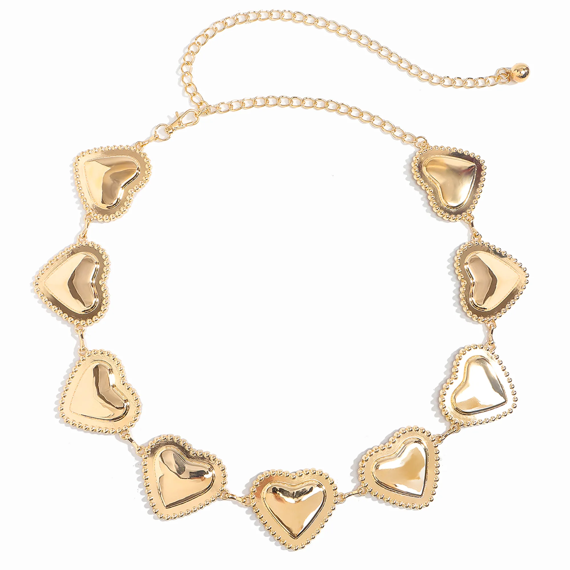 Elegant Bohemian Women's Waist Chain Belt with Red Heart Buckle