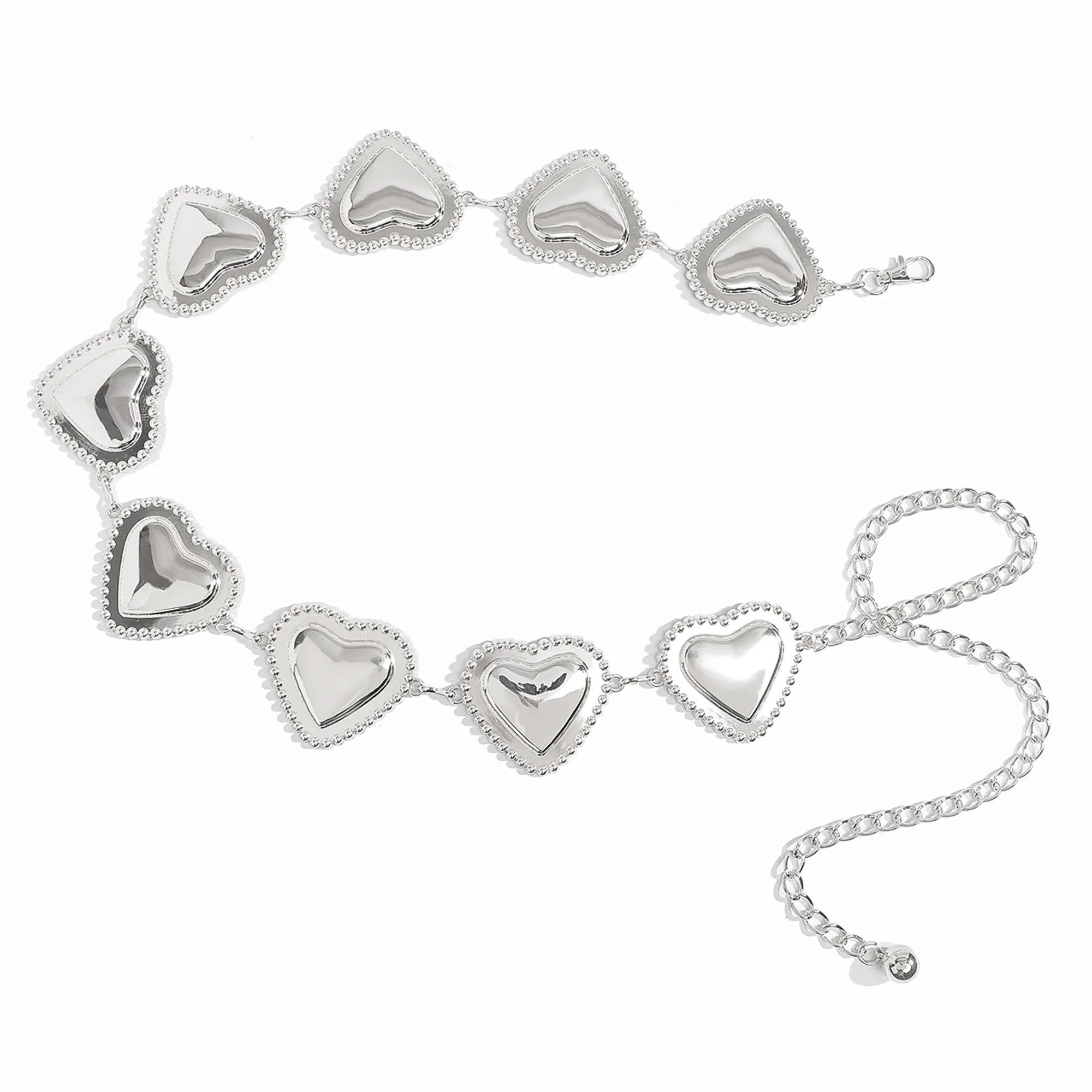Elegant Bohemian Women's Waist Chain Belt with Red Heart Buckle
