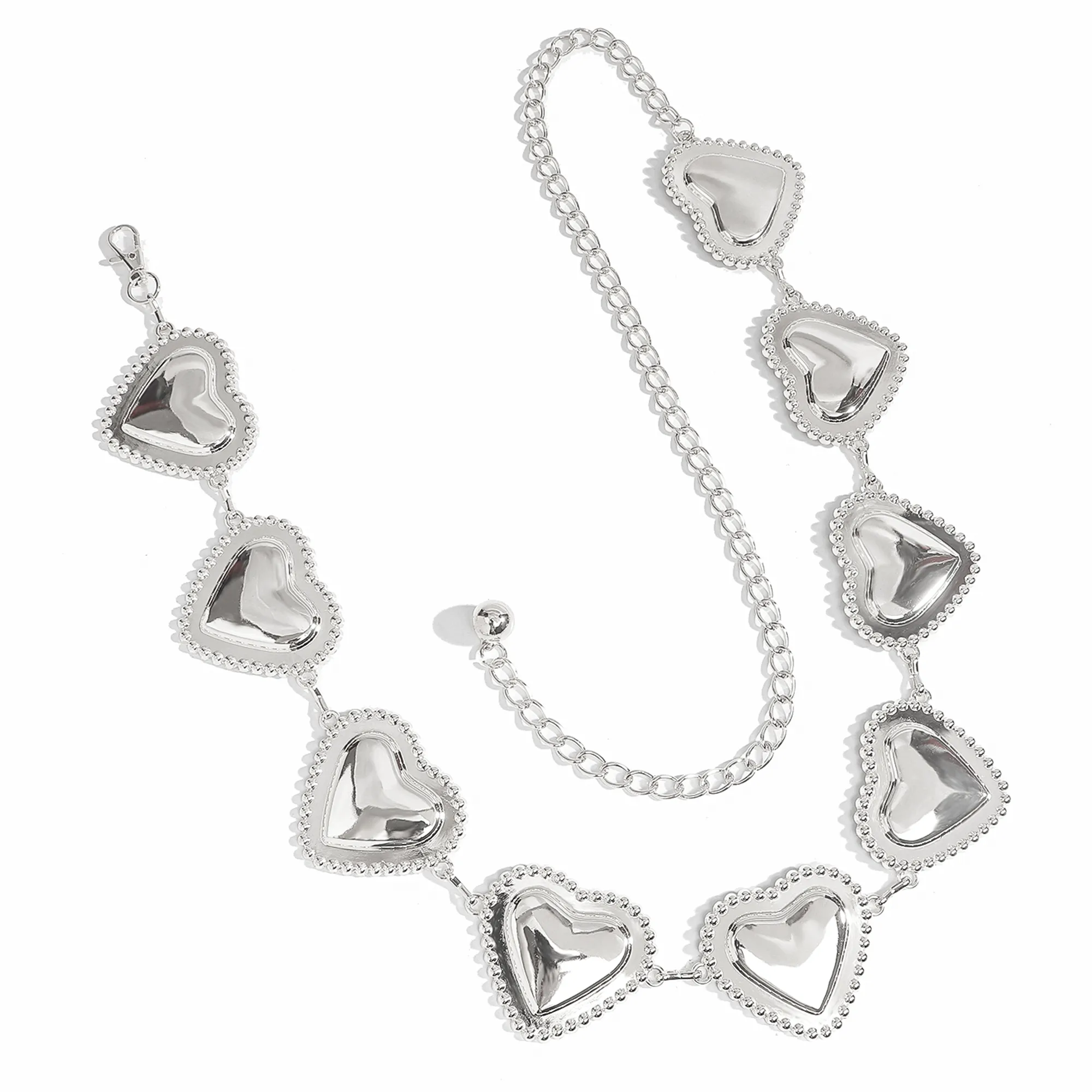 Elegant Bohemian Women's Waist Chain Belt with Red Heart Buckle