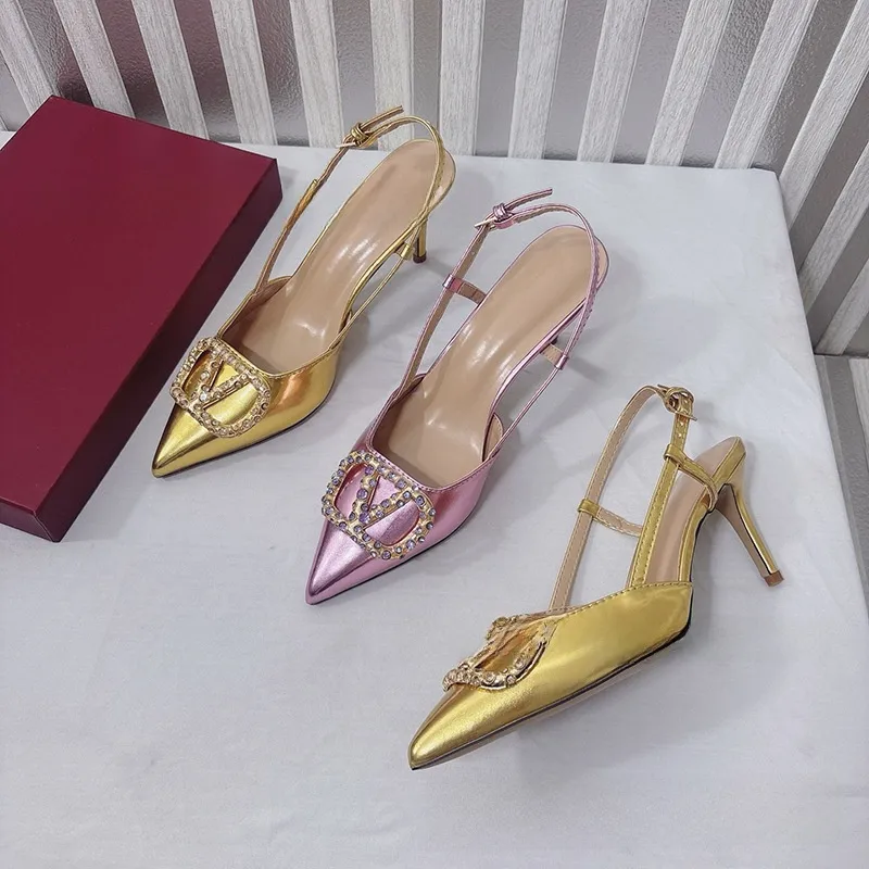 Women’s High Heel Sandals with Genuine Leather Upper, Rubber Sole, and Stiletto Heel for Spring and Summer