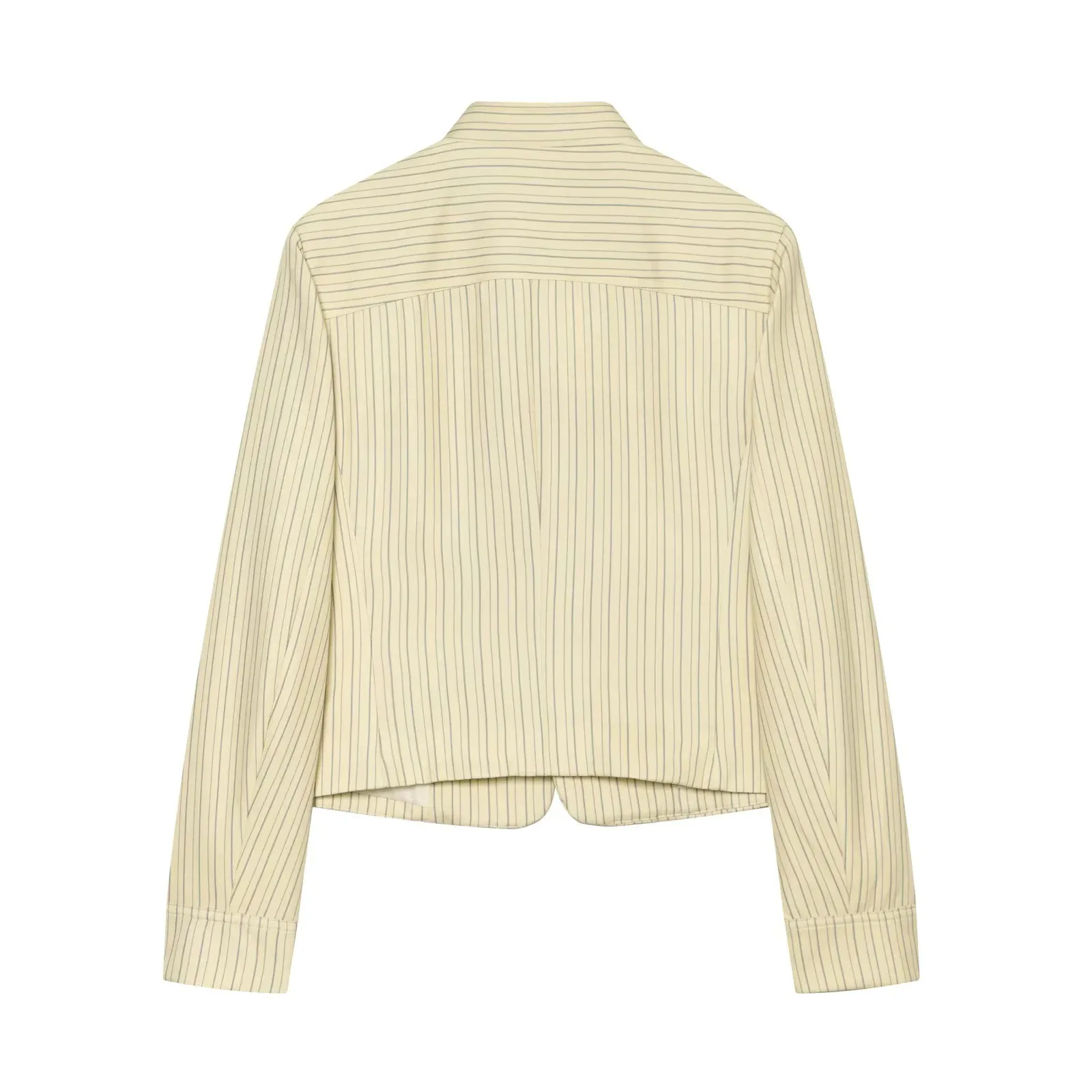 Casual Solid Color Double Breasted Blazer for Women in Polyester Fabric Featuring Button Craftsmanship