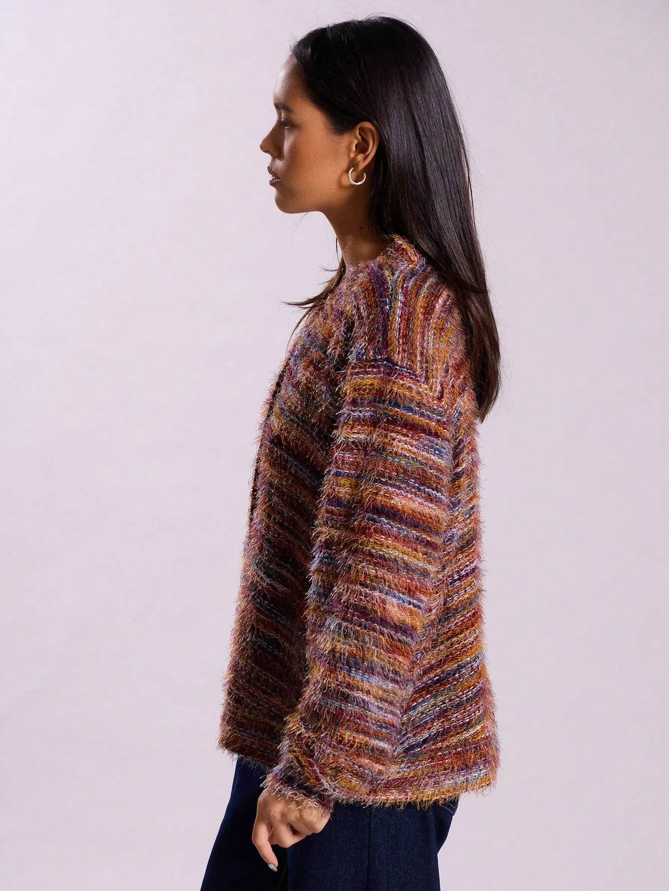 Plush Cardigan Sweater for Women Comfortable Trendy Wear