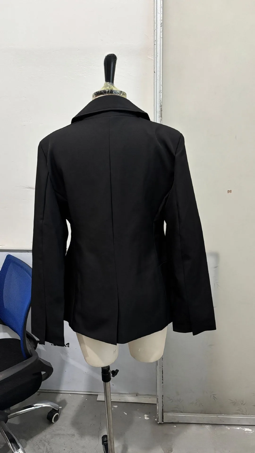 Solid Color Polyester Commute Blazer for Women in Plus Size Featuring Splicing Craft and Single Breasted Design