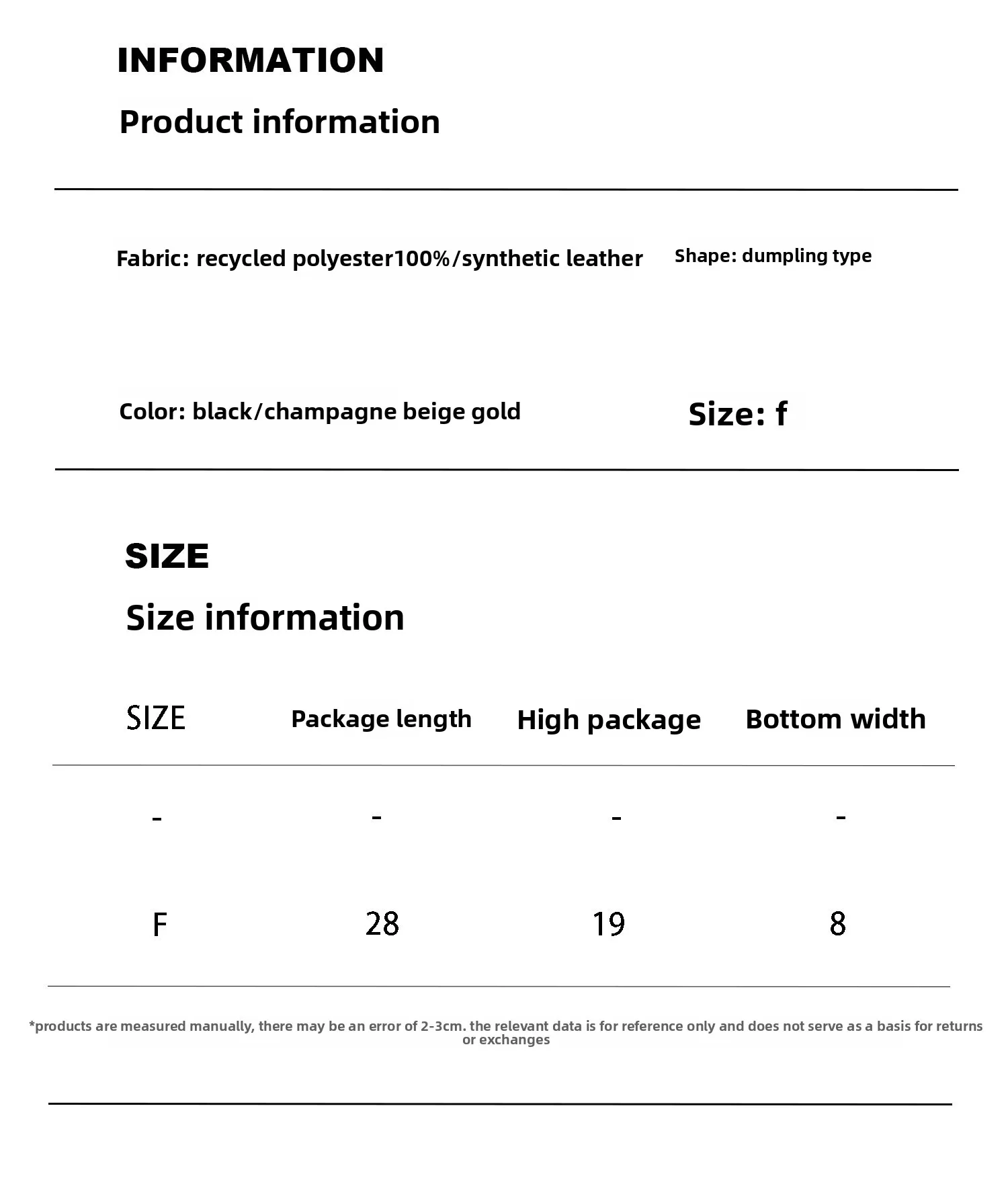 Folds Shell Dome Bag in Polyester Cotton with Top Handle, Portable Design for All Seasons size guide