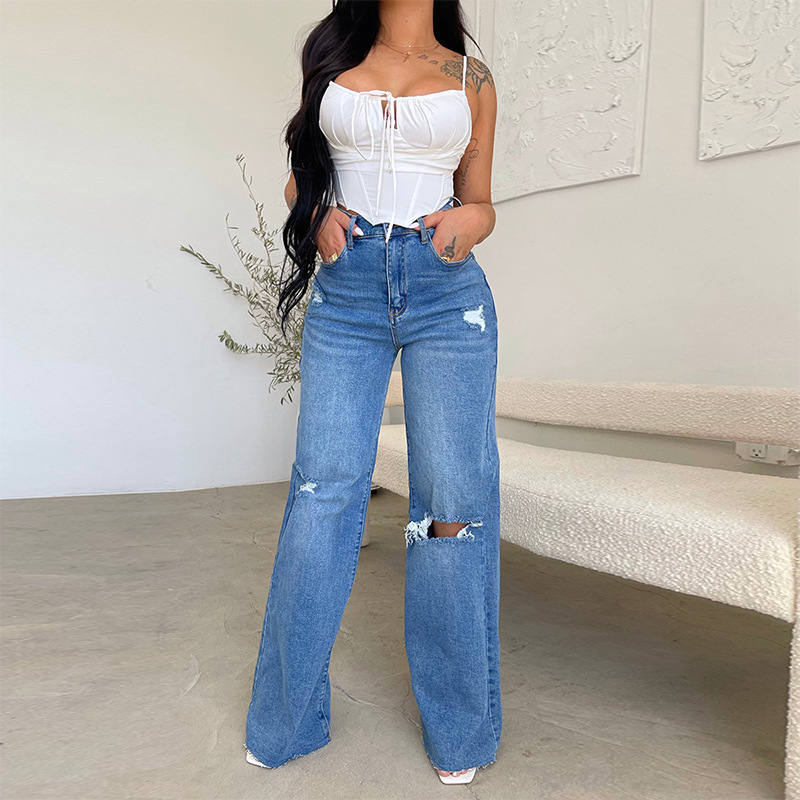Casava Daily Casual Solid Color Jeans