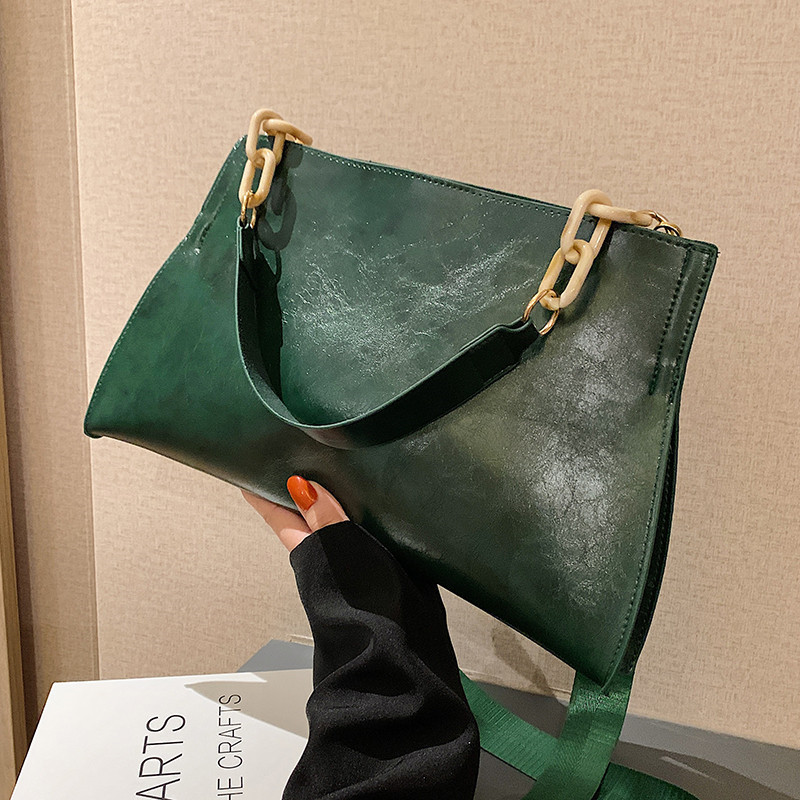 Square Magnetic Buckle Tote Bag
