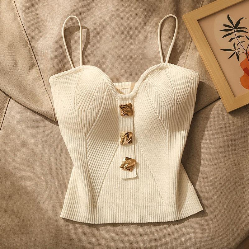 Wholesale Women's Casual Solid Color Backless Tank Tops