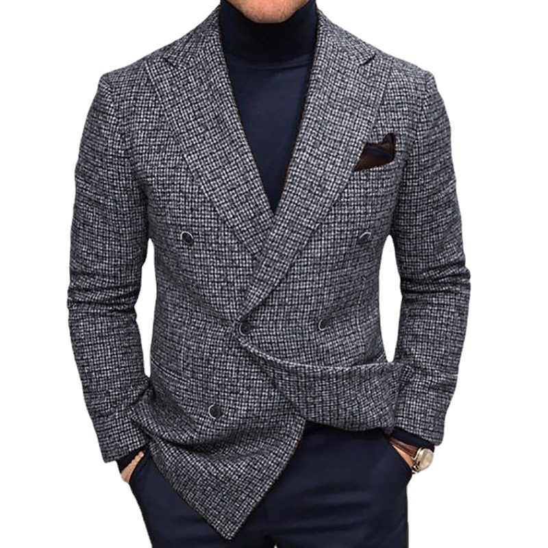 Men's Plaid Elegant Formal Turndown
