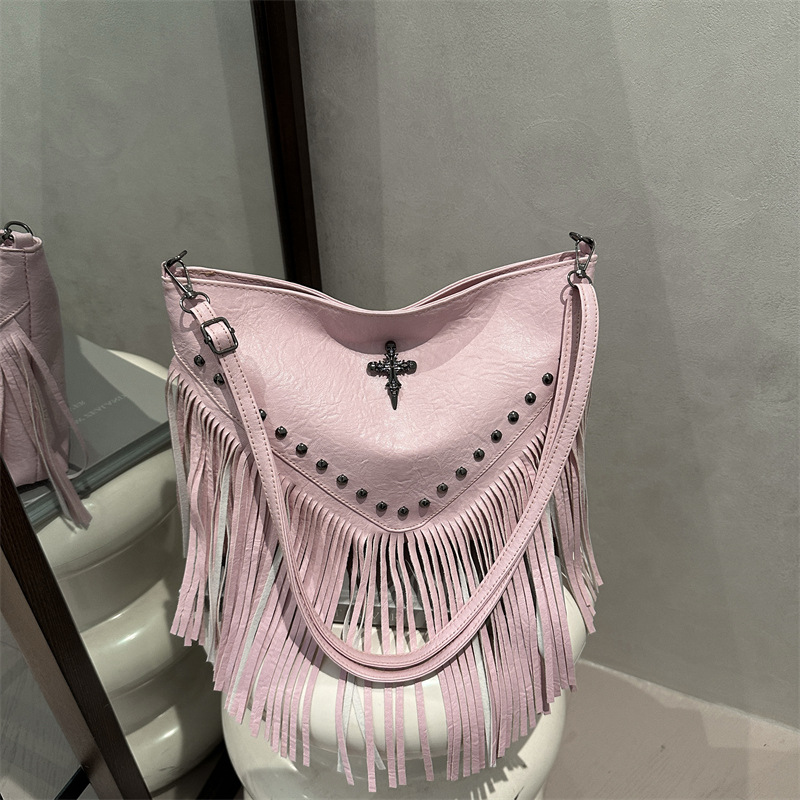 Streetwear Sewing Thread Square Zipper Shoulder Bag