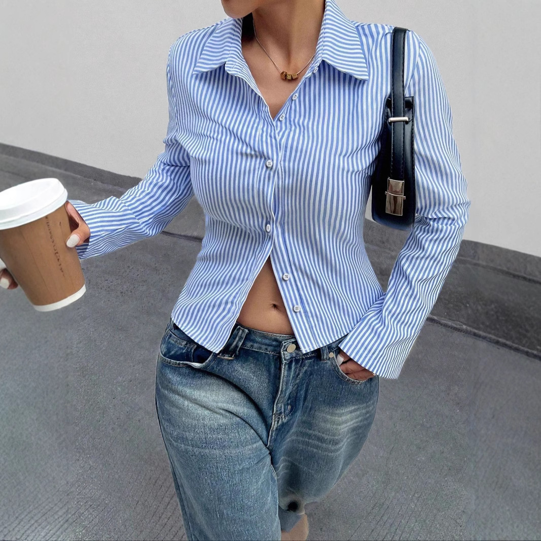 Casual Women Striped Shirts