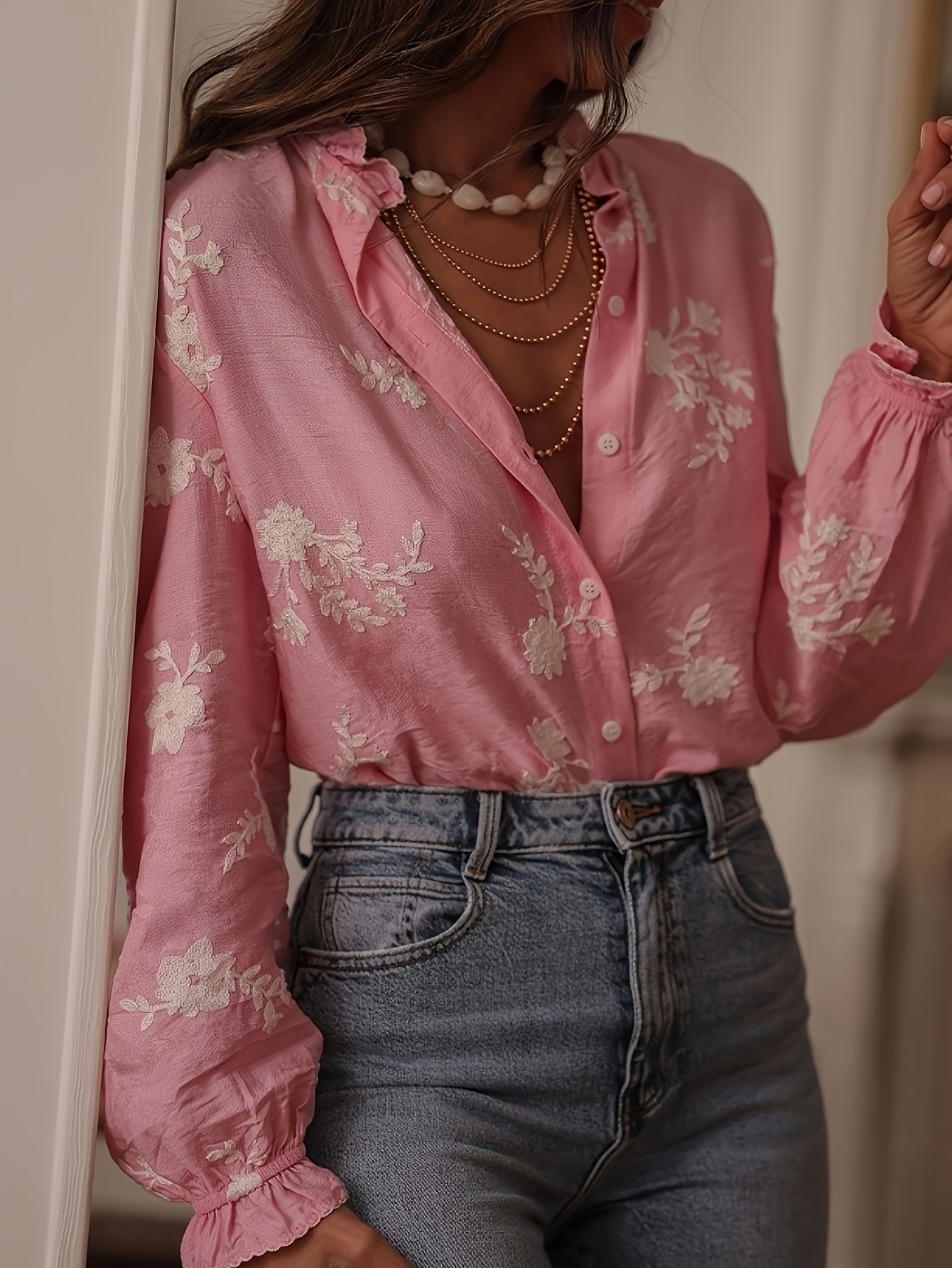 Long Sleeve Floral Print Shirt