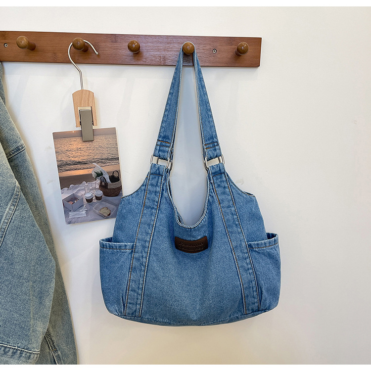 Casual Artistic Denim Canvas Tote Bag