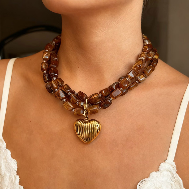 Casava Maillard Resin Heart Necklace
