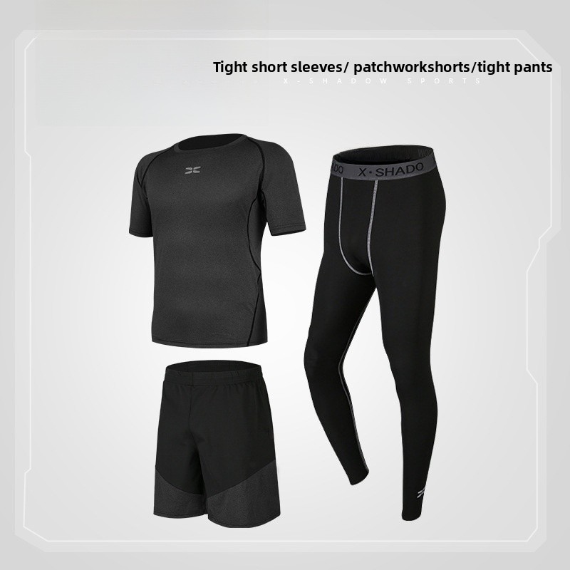 Men's Dyed Black Gym Short Sleeve Fitness Shirt