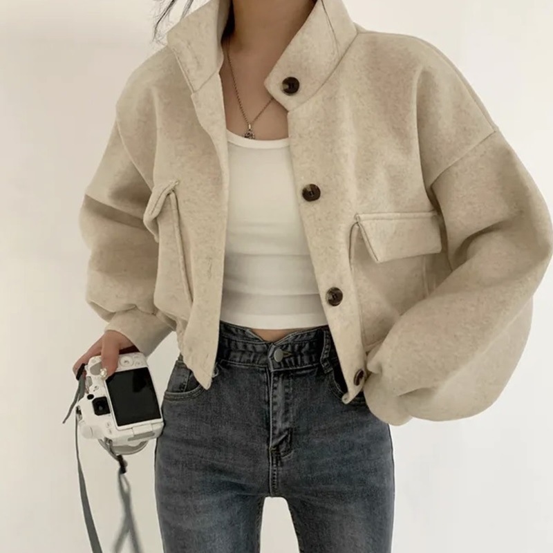 Casava Woolen Zipper Coat