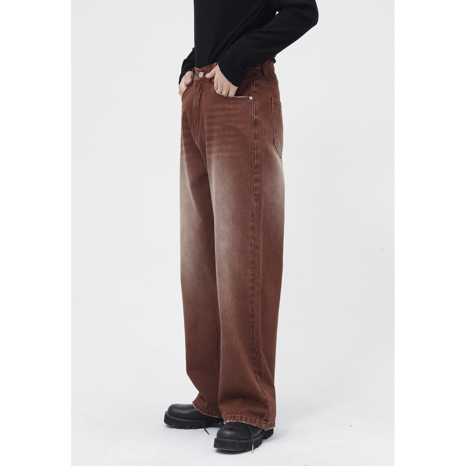 Casava Brown Washed Jeans