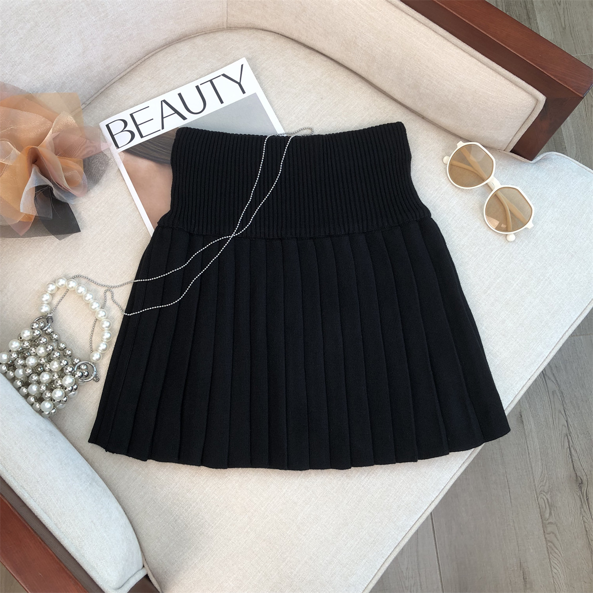 Casava Knitted A-Line Mini Skirt
