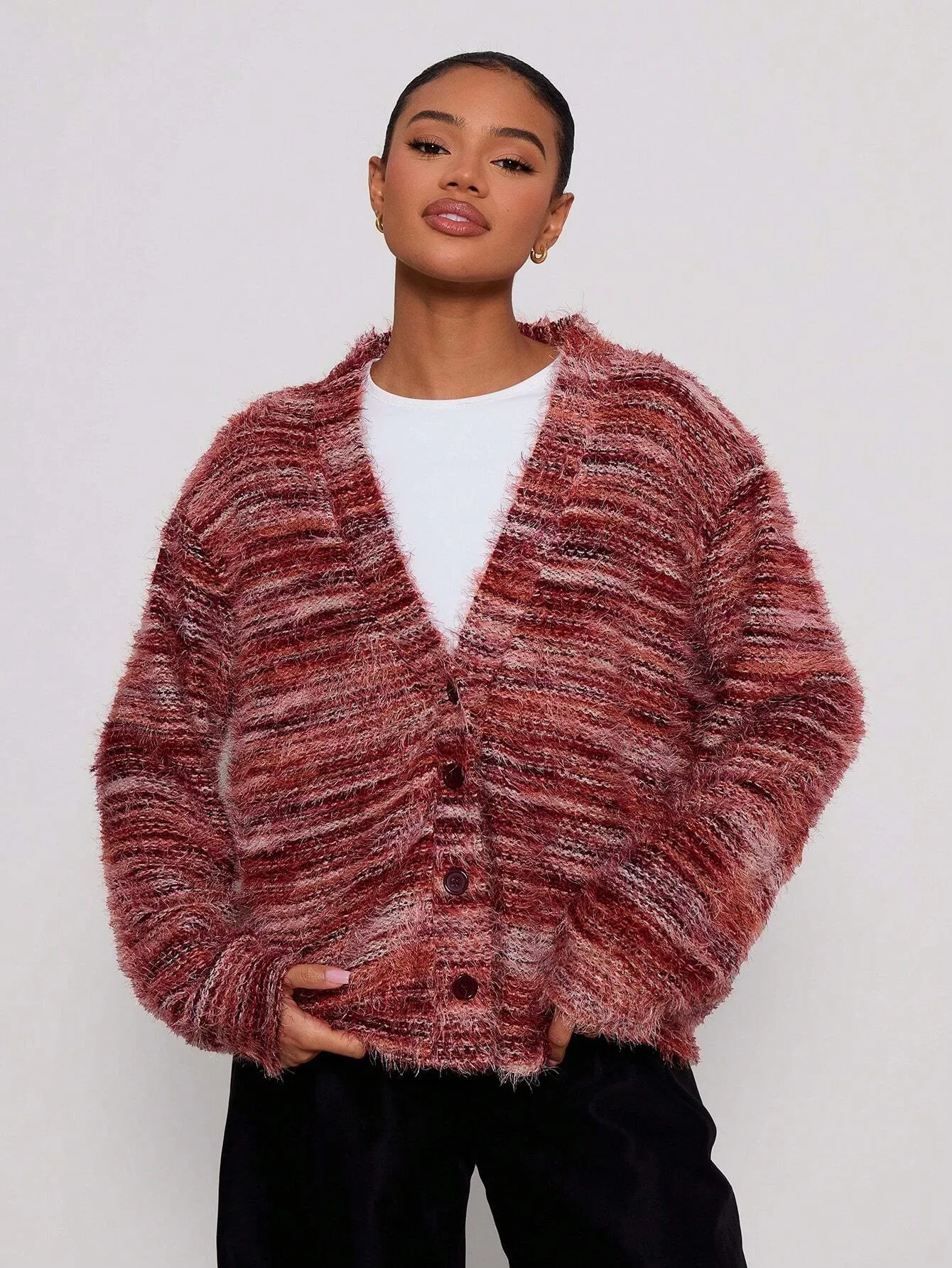 Plush Cardigan Sweater for Women Comfortable Trendy Wear