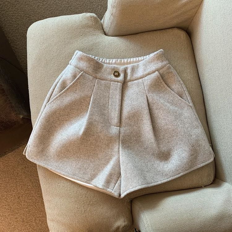 Women's High Waist Wide Leg Casual Polyester Commuter Shorts