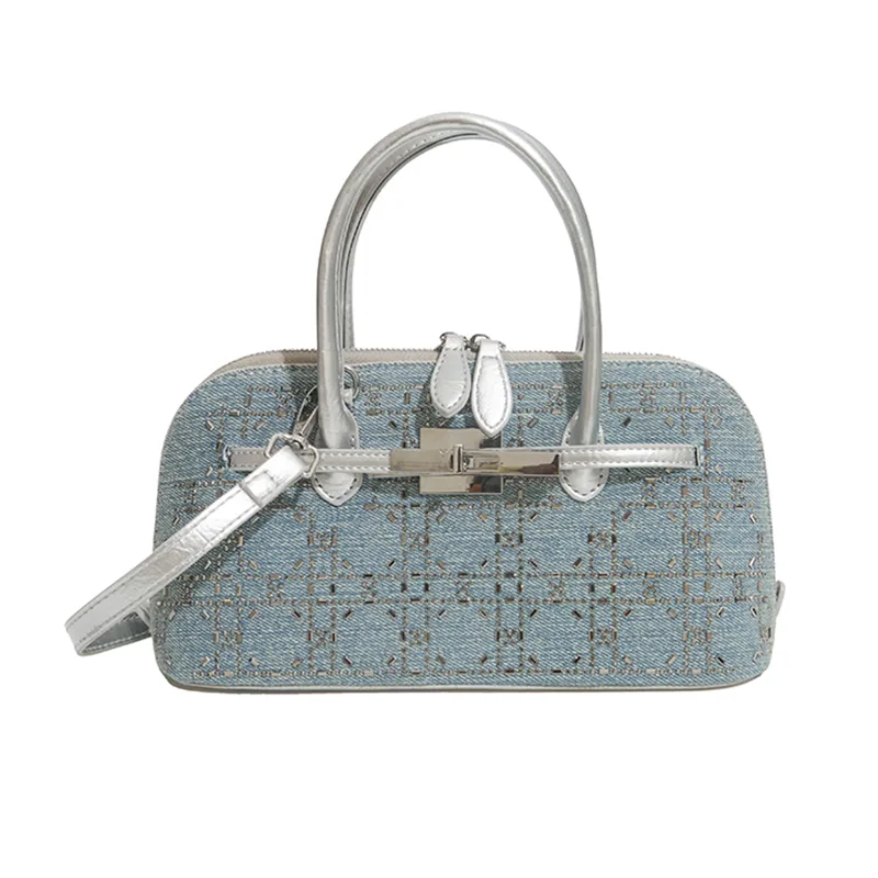 Adult Denim Shell Crossbody Bag for Women with Sling Strap, Suitable for All Seasons
