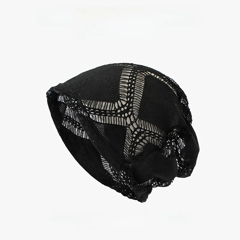 Solid Color Breathable Brimless Beanie Hat for Adults in Cotton Polyester with Braid Craft