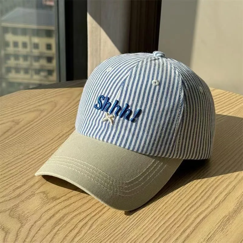 Korean Style Women’s Baseball Cap with Curved Brim, Cotton Material Featuring Embroidery and UV Protection