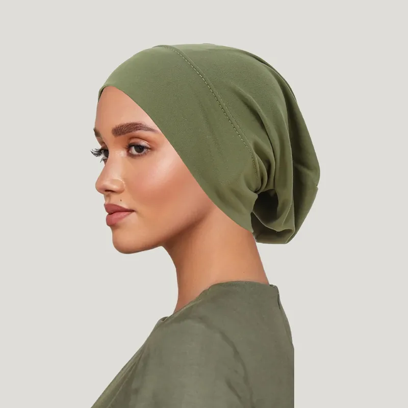 Solid Color Breathable Casual Women Brimless Beanie Hat in Polyester Material