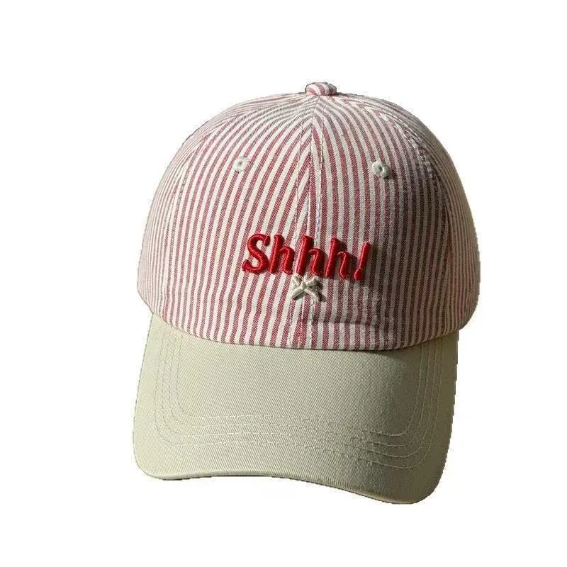 Korean Style Women’s Baseball Cap with Curved Brim, Cotton Material Featuring Embroidery and UV Protection