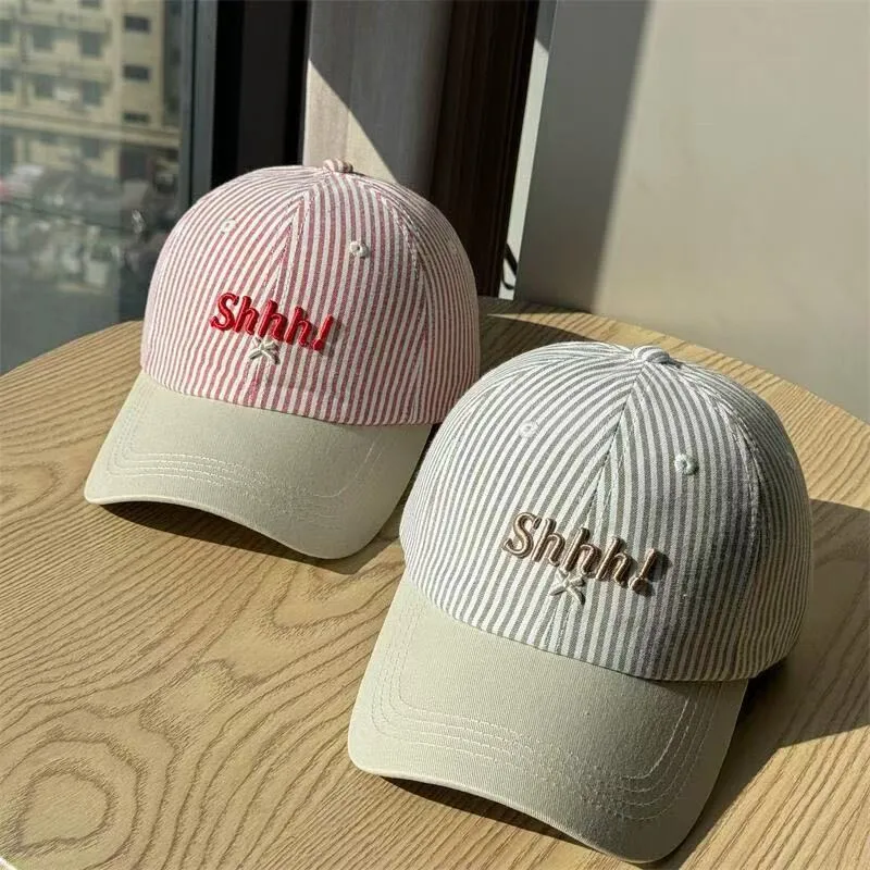 Korean Style Women’s Baseball Cap with Curved Brim, Cotton Material Featuring Embroidery and UV Protection
